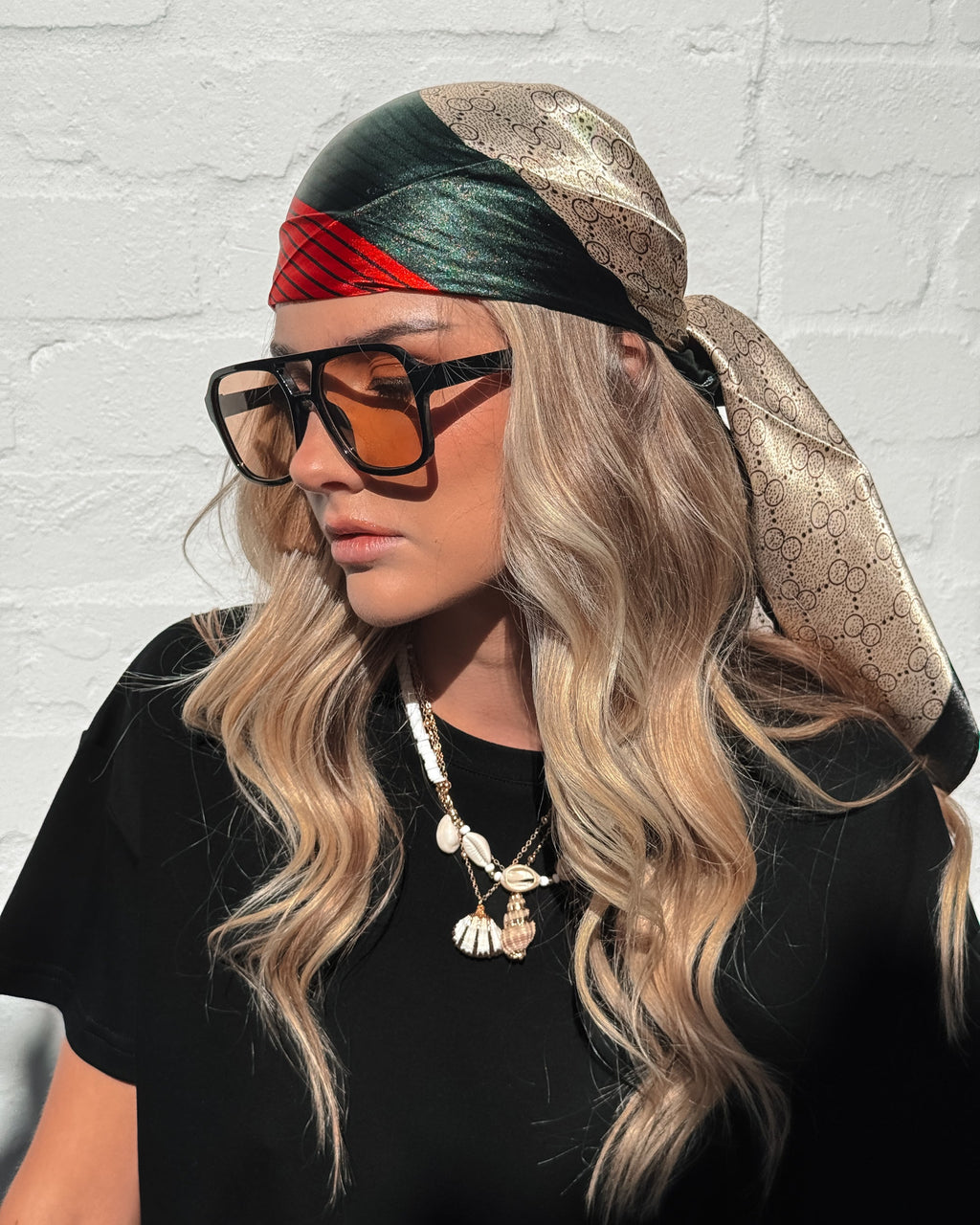 Varena Head Scarf - Cream Multi